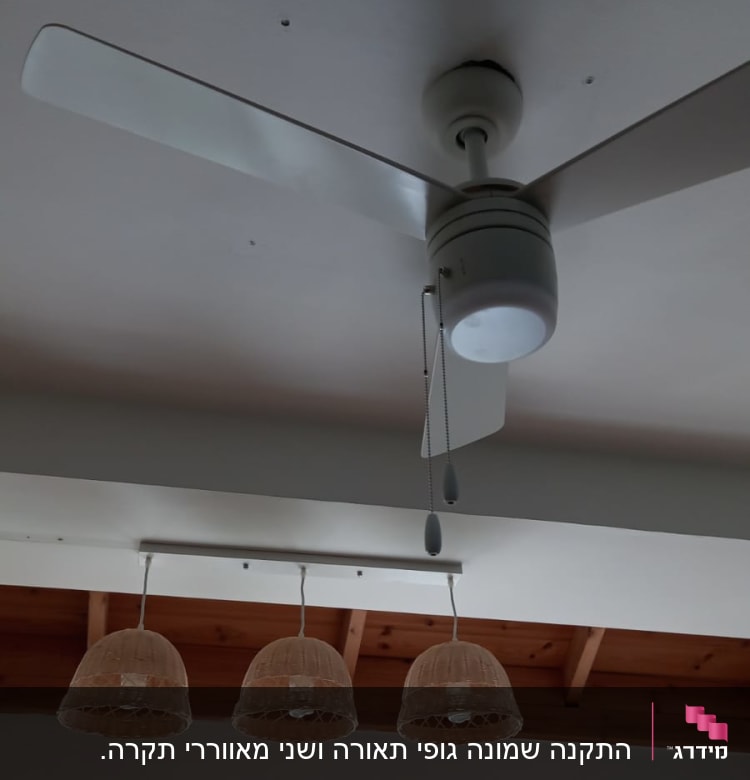 מאוורר תקרה עם שרשרת הפעלה